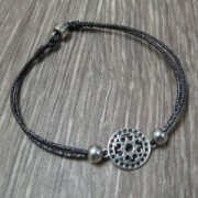 Intercalaire rond filigrané 2 anneaux 14 mm doré rose x1