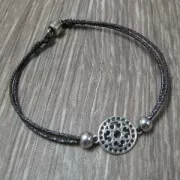 Intercalaire rond filigrané 2 anneaux 14 mm doré rose x1