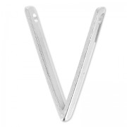 Intercalaire lettre V 2 trous 28x20 mm Placage Argent fin vieilli x1|raw }}