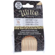 Fil de cuivre rond martelé 1.29 mm semi dur - Doré anti-ternissement x7.3m