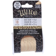 Fil de cuivre rond martelé 1.02 mm semi dur - Doré anti-ternissement x9.1m