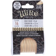Fil de cuivre rond strié 1.29 mm semi dur - Doré anti-ternissement x7.3m