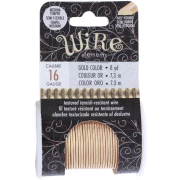 Fil de cuivre rond strié 1.29 mm semi dur - Doré anti-ternissement x7.3m