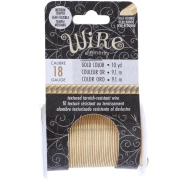 Fil de cuivre rond torsadé 1.02 mm semi dur - Doré anti-ternissement x9.1m
