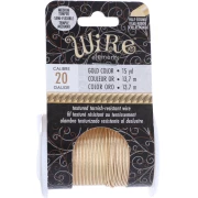 Fil de cuivre rond torsadé 0.81mm semi dur - Doré anti-ternissement x13.7m