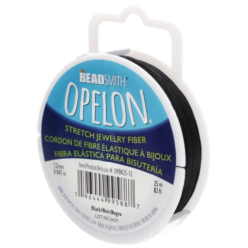 Fil en fibre élastique Opelon 1.2 mm - Noir x25m