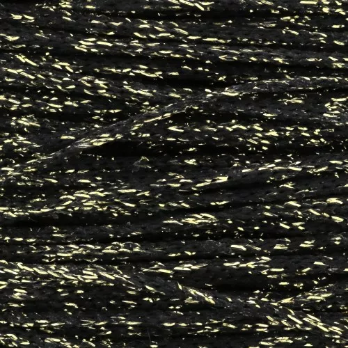 Fil synthétique métallisé 1 mm Noir/Doré x 1 m