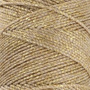 Fil synthétique poissé métallisé 1 mm Sand/Doré x 1 m
