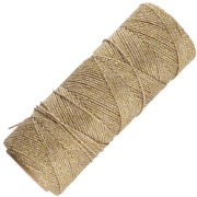 Fil synthétique poissé métallisé 1 mm Sand/Doré x 1 m
