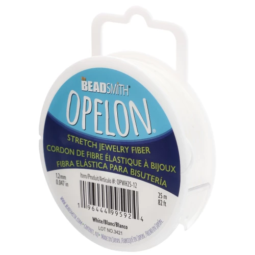 Fil en fibre élastique Opelon 1.2 mm - Blanc x25m