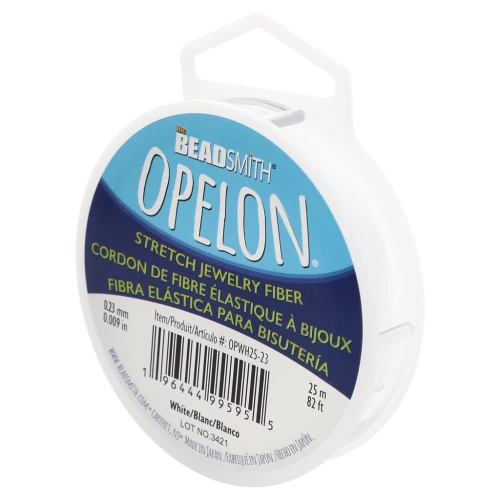 Fil en fibre élastique Opelon 0.23 mm - Blanc x25m