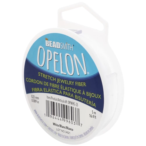 Fil en fibre élastique Opelon 0.23 mm - Blanc x5m