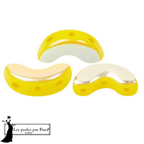 Perles en verre Arcos® par Puca® 5x10 mm - Opaque Jonquil AB x10g