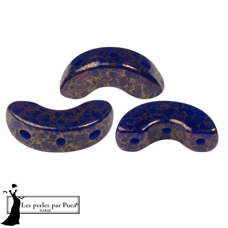 Perles en verre Arcos® par Puca® 5x10 mm - Opaque Sapphire Bronze x10g