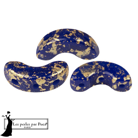 Perles en verre Arcos® par Puca® 5x10 mm - Opaque Sapphire Splash x10g