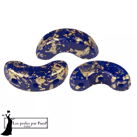 Perles en verre Arcos® par Puca® 5x10 mm - Opaque Sapphire Splash x10g