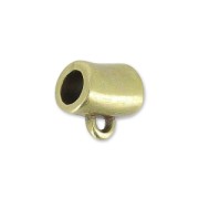 Tube attache breloque un anneau 8x7 mm bronze x1|raw }}