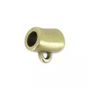 Tube attache breloque un anneau 8x7 mm bronze x1