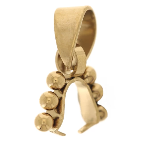 Attache pendentif 15 mm avec petites boules - Acier inoxydable 304 Doré x1