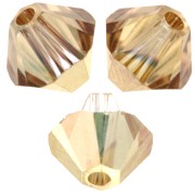 Toupies en cristal Swarovski 5328 6 mm - Crystal Aurum x20