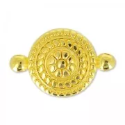 Intercalaire rond travaillé 2 anneaux 23 mm Doré à l'or fin x1