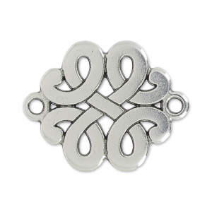 Intercalaire motif celte 2 anneaux 17 mm Placage Argent fin vieilli x1