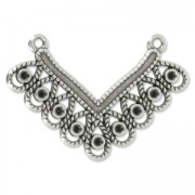 Intercalaire forme V 2 anneaux 41 mm Placage Argent fin vieilli x1