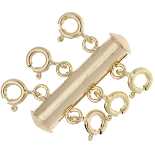 Fermoir aimanté coulissant 3 rangs 23mm avec fermoirs - Argent 925 Doré à l'or fin
