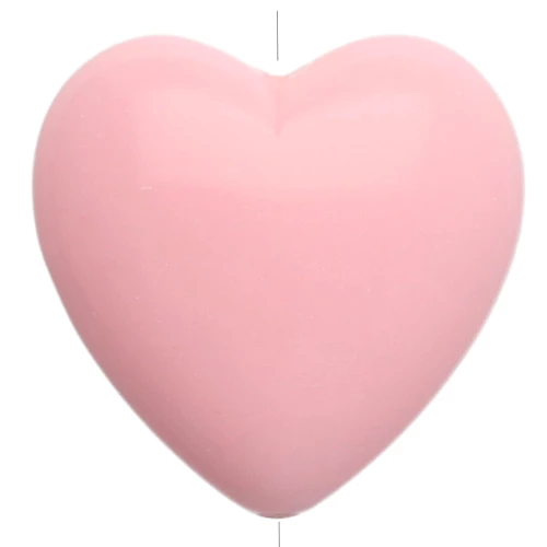 Perle coeur 17x18 mm en résine opaque - Rose pâle x1