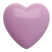 Violet clair - Perle coeur 17x18 mm en résine opaque - Violet clair x1 Perle coeur 17x18 mm en résine opaque - Violet clair x1