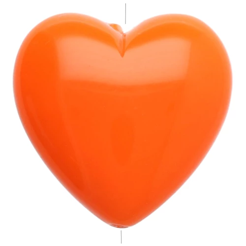 Perle coeur 17x18 mm en résine opaque - Orange x1