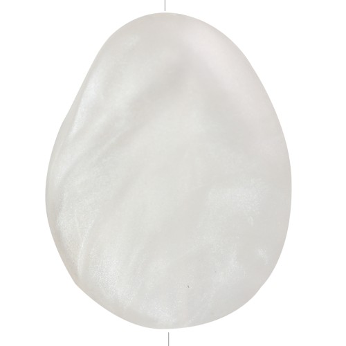 Perle plate irrégulière 22x17 mm en résine translucide - Blanc nacré x1