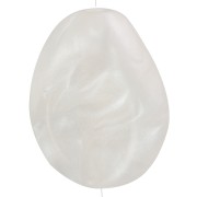 Perle plate irrégulière 25x20 mm en résine translucide - Blanc nacré x1