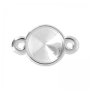 Intercalaire 2 anneaux pour rivoli 12 mm Placage Argent fin vieilli x1