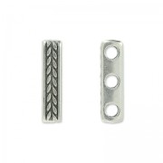 Intercalaire 3 rangs 15x3.5 mm Placage Argent fin vieilli x1|raw }}