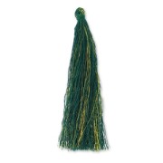 Pompon imitation soie 95 mm Doré/Vert Sapin x1|raw }}
