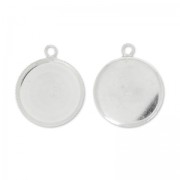 Serti pendentif pour cabochon plat 15 mm en Argent 925 x1|raw }}
