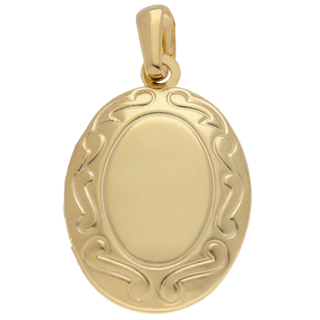 Ancien Pendentif Médaille Plaqué Or Art Déco, Style Gouttes D'eau - Breloque Vintage