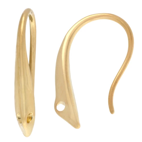 Crochets d'oreilles 16 mm - Doré à l'or fin x2
