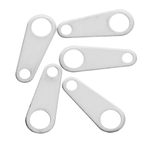 Attaches ovales 10x4 mm - Placage Argent fin x10