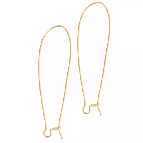 Boucles d'oreilles crochets dormeuses 48 mm - Doré x2