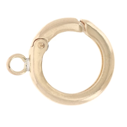 Fermoir rond mousqueton 10 mm avec anneau - Gold Filled x1