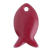 Sequins poissons en métal et résine époxy 14x8 mm - Rouge foncé x6