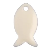 Sequins poissons en métal et résine époxy 14x8 mm - Crème x6