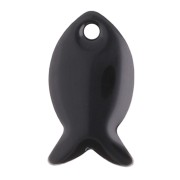 Sequins poissons en métal et résine époxy 14x8 mm - Noir x6|raw }}