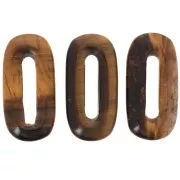 Pendentif ovale 30x15 mm en pierre gemme - Oeil de Tigre x1