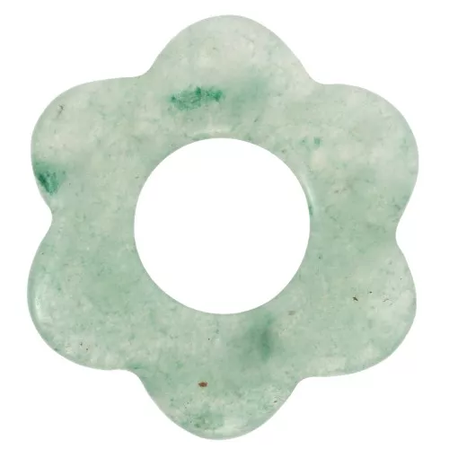 Pendentif fleur 20 mm en pierre gemme - Aventurine x1