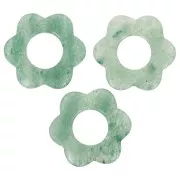 Pendentif fleur 20 mm en pierre gemme - Aventurine x1