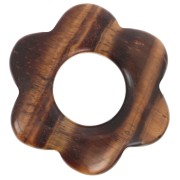 Pendentif fleur 20 mm en pierre gemme - Oeil de Tigre x1|raw }}