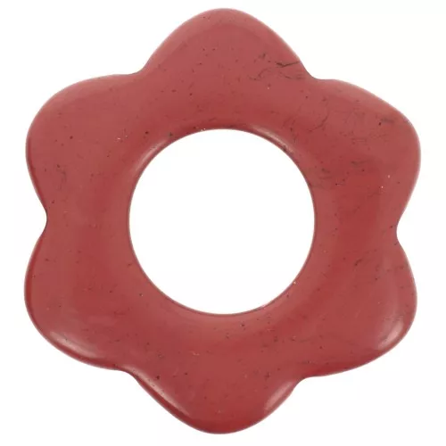 Pendentif fleur 20 mm en pierre gemme - Jaspe Rouge x1